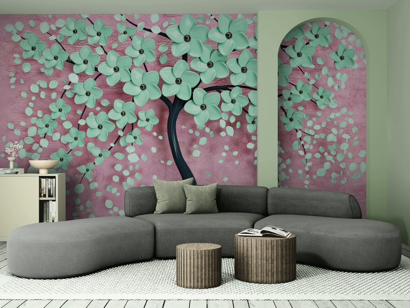 Fototapeta 3D z nadrukiem kwitnącego drzewa "Kwitnąca Sakura" - obrazek 2