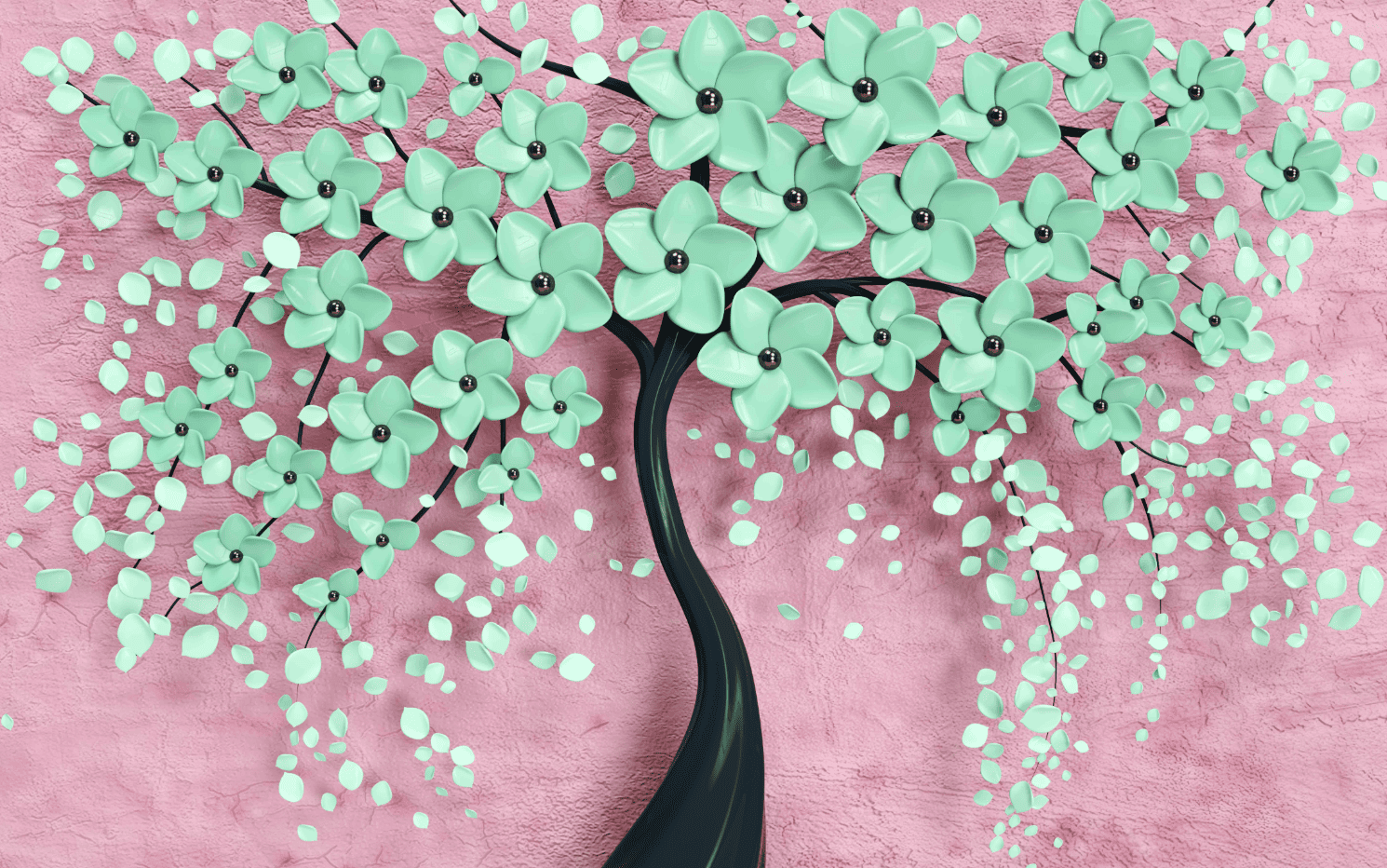 Fototapeta 3D z nadrukiem kwitnącego drzewa "Kwitnąca Sakura" - obrazek 4