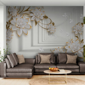 Fototapeta z perspektywą, winylowa fototapeta do salonu "Kwitnący Tunel"