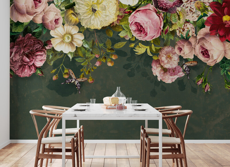 Fototapeta z kwiatami, fototapeta winylowa z akcentem do domu "Jasne kwiaty" - obrazek 3