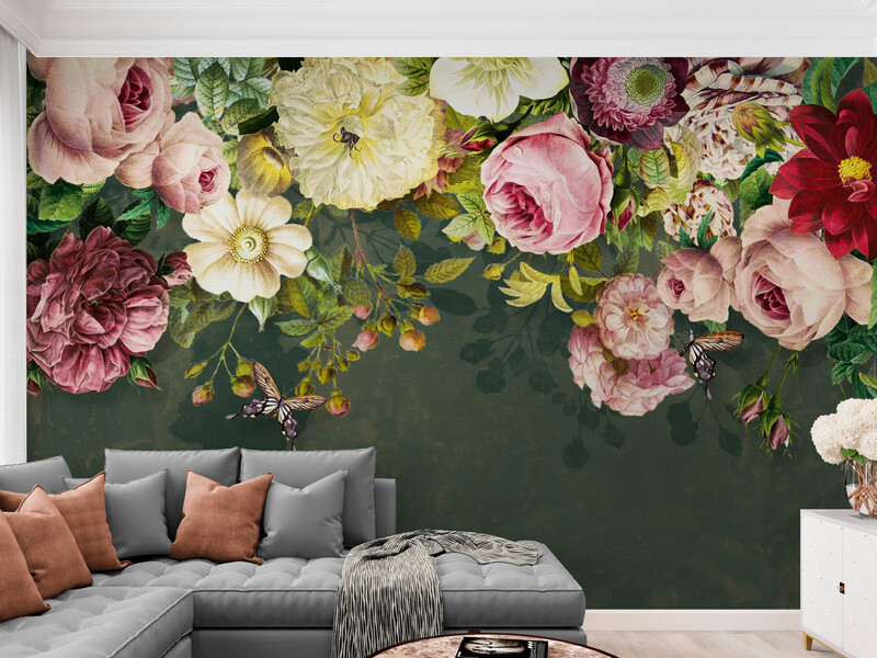 Fototapeta z kwiatami, fototapeta winylowa z akcentem do domu "Jasne kwiaty" - obrazek 2