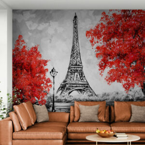 Fototapeta Paryż "Czarno-biała Wieża Eiffla"